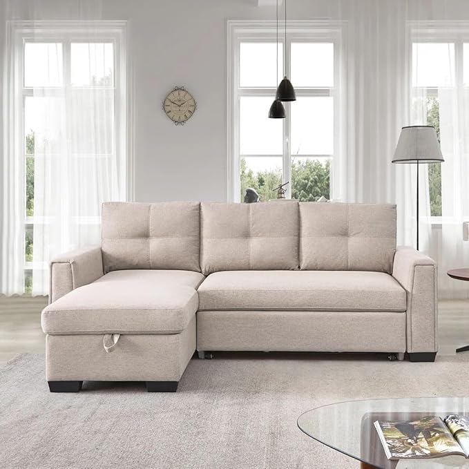 Eiram Floza 5-Seater RHS L Shape Sofa Cum Bed with Storage