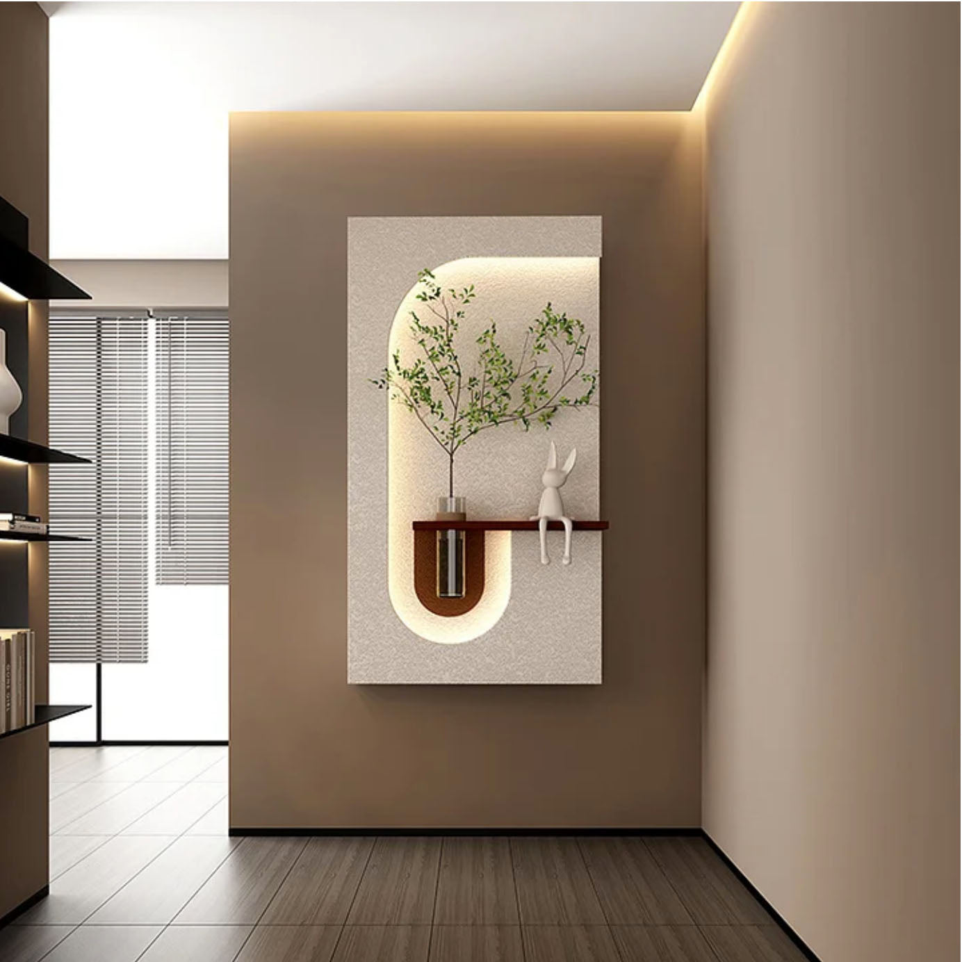 Elegant Foyer Decorative Wall Panel with Acrylic Design and LED Illumination