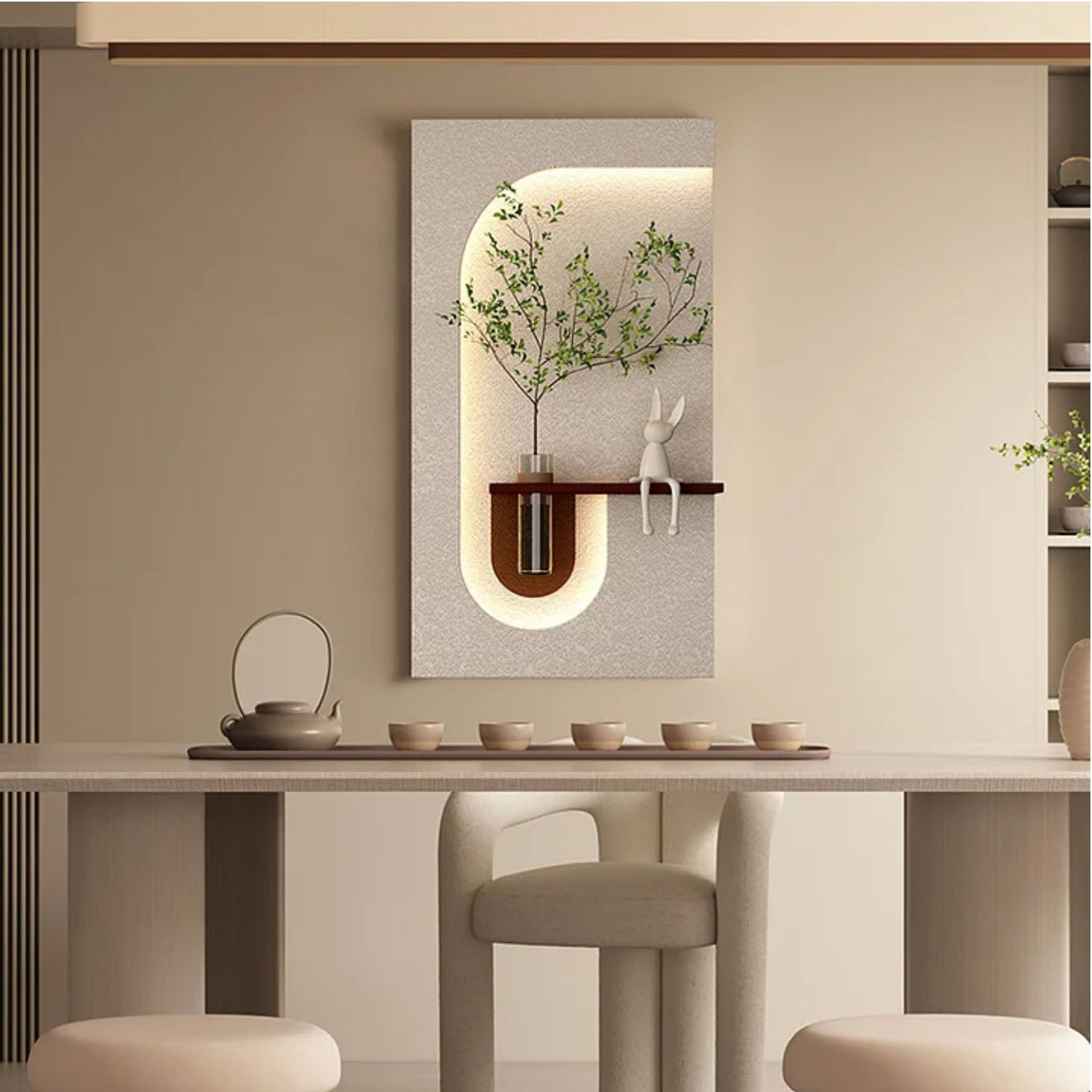Elegant Foyer Decorative Wall Panel with Acrylic Design and LED Illumination