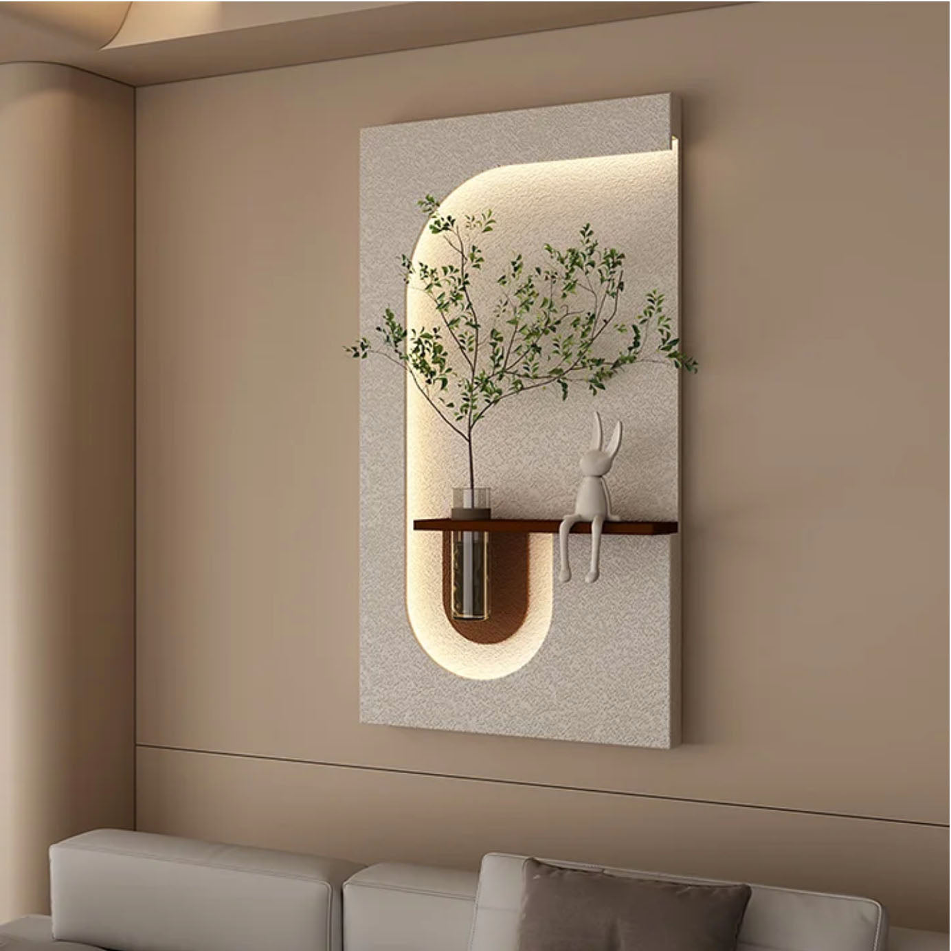 Elegant Foyer Decorative Wall Panel with Acrylic Design and LED Illumination