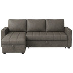 Eiram Berlin 5‑Seater L‑Shape Sofa Cum Bed with Hidden Storage & Magazine Pocket