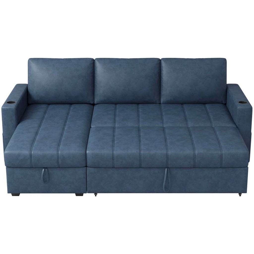 Eiram Berlin 5‑Seater L‑Shape Sofa Cum Bed with Hidden Storage & Magazine Pocket