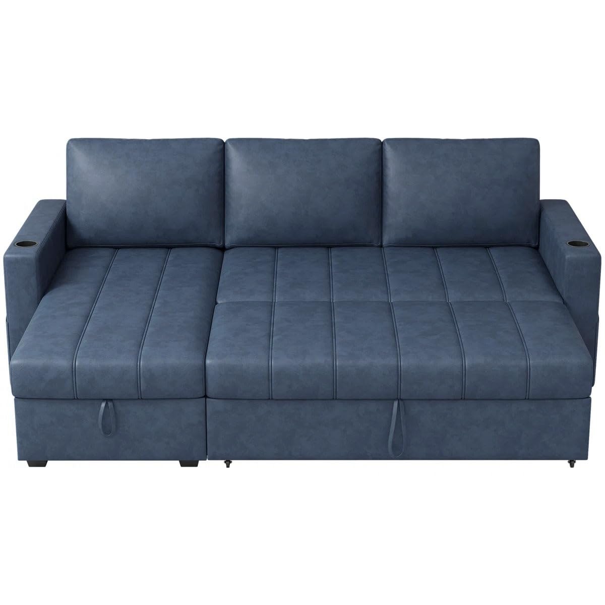Eiram Berlin 5‑Seater L‑Shape Sofa Cum Bed with Hidden Storage & Magazine Pocket