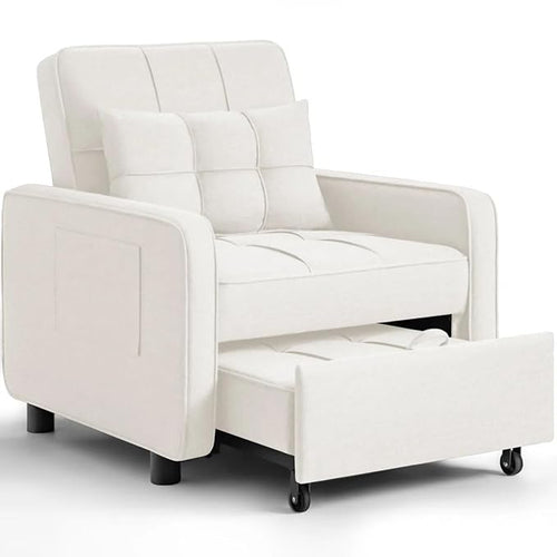 Eiraluxify SoloRest 1-Seater Sofa Cum Bed with Pull-Out Bed Extension