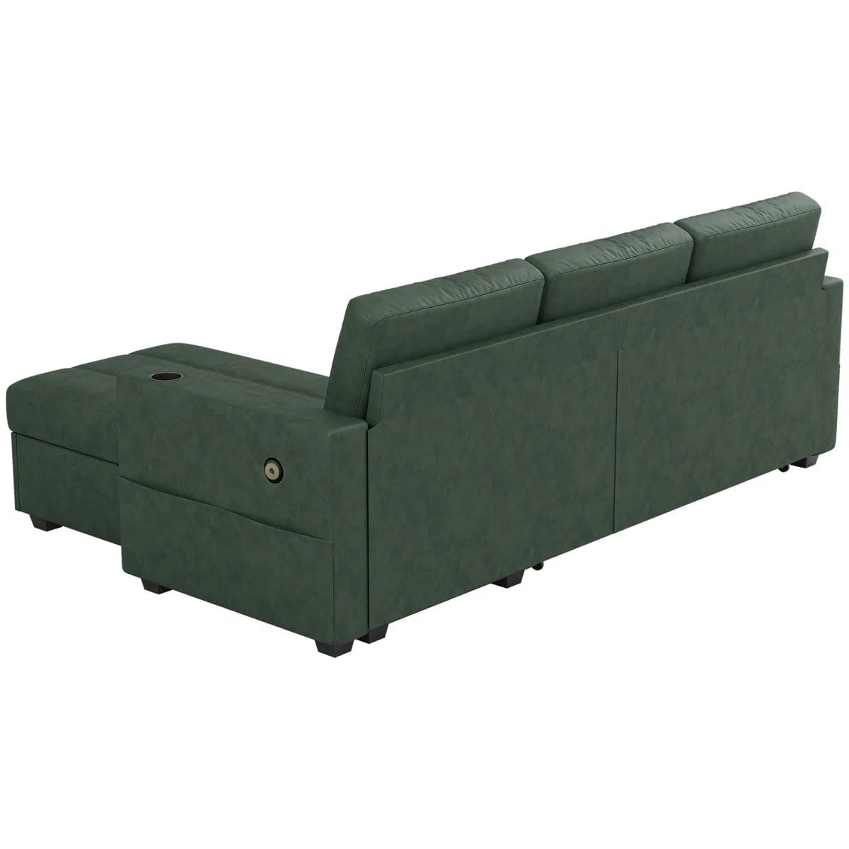 Eiram Berlin 5‑Seater L‑Shape Sofa Cum Bed with Hidden Storage & Magazine Pocket