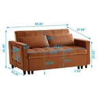 Eiraluxify Foldora 2‑in‑1 Sofa Cum Bed Pull‑Out Sleeper Couch with Side Storage