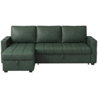 Eiram Berlin 5‑Seater L‑Shape Sofa Cum Bed with Hidden Storage & Magazine Pocket