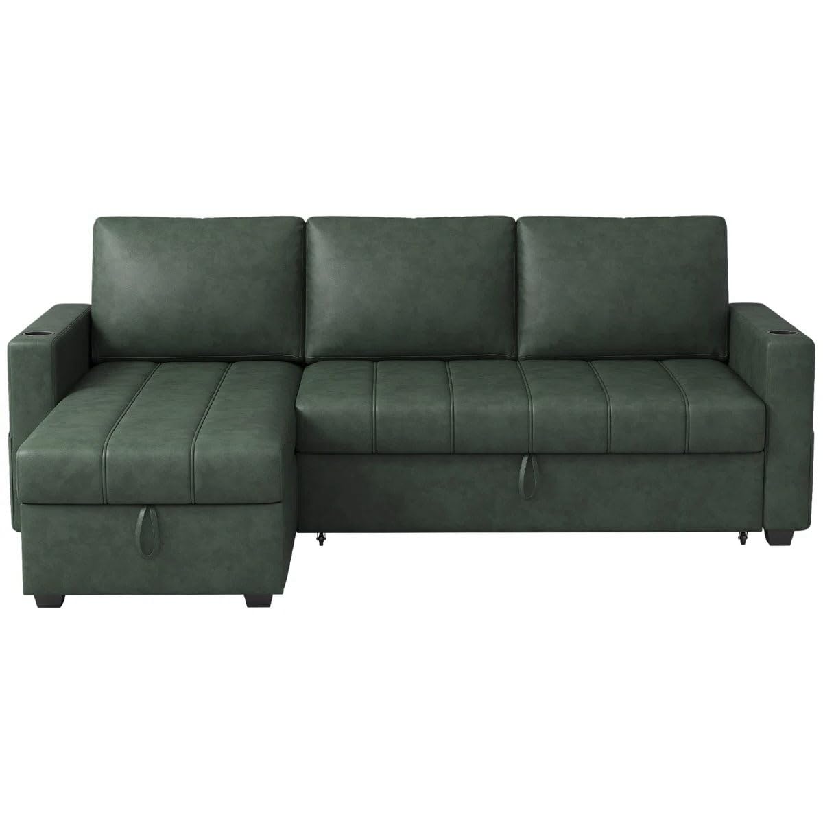 Eiram Berlin 5‑Seater L‑Shape Sofa Cum Bed with Hidden Storage & Magazine Pocket