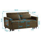 Eiram Foldora 2‑in‑1 Sofa Cum Bed Pull‑Out Sleeper Couch with Side Storage