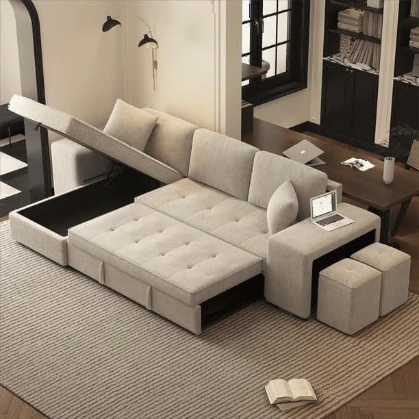 Eiram UrbanoFlex 5‑Seater Sofa Cum Bed with Storage
