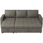 Eiram Berlin 5‑Seater L‑Shape Sofa Cum Bed with Hidden Storage & Magazine Pocket