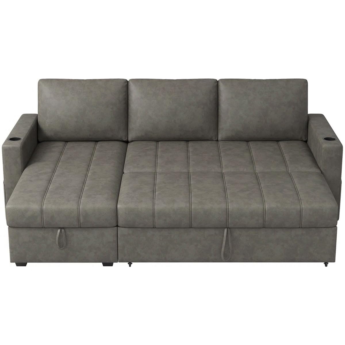 Eiram Berlin 5‑Seater L‑Shape Sofa Cum Bed with Hidden Storage & Magazine Pocket