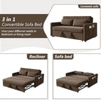 Eiram Yessa 2‑Seater Convertible Sofa Cum Bed with Adjustable Backrest & 2 Pillows