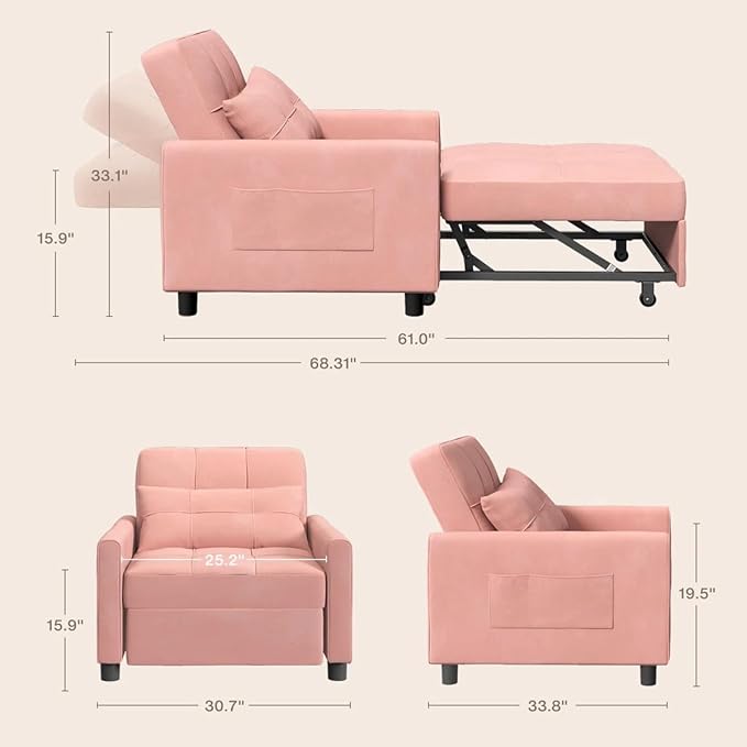 Eiram Zenfold 3-in-1 Sofa Cum Bed | Convertible Accent Chair