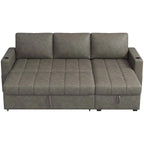 Eiram Berlin 5‑Seater L‑Shape Sofa Cum Bed with Hidden Storage & Magazine Pocket