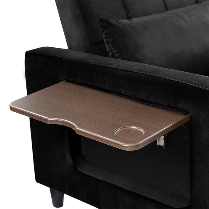 Eiram Foldora 2‑in‑1 Sofa Cum Bed Pull‑Out Sleeper Couch with Side Storage