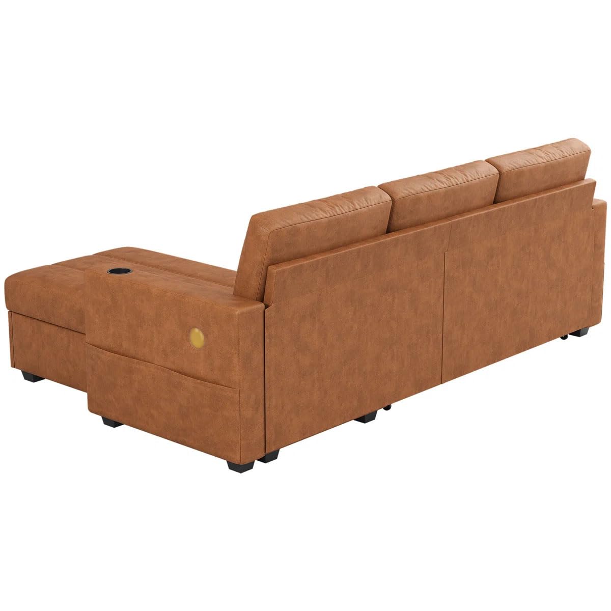 Eiram Berlin 5‑Seater L‑Shape Sofa Cum Bed with Hidden Storage & Magazine Pocket