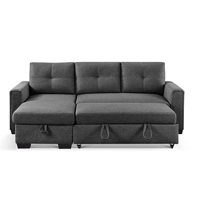 Eiram Floza 5-Seater RHS L Shape Sofa Cum Bed with Storage