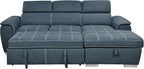 Eiram Oslo 5‑Seater L‑Shape Sofa Cum Bed with Hidden Storage & Magazine Pocket