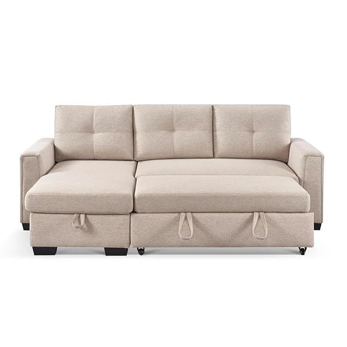 Eiram Floza 5-Seater RHS L Shape Sofa Cum Bed with Storage