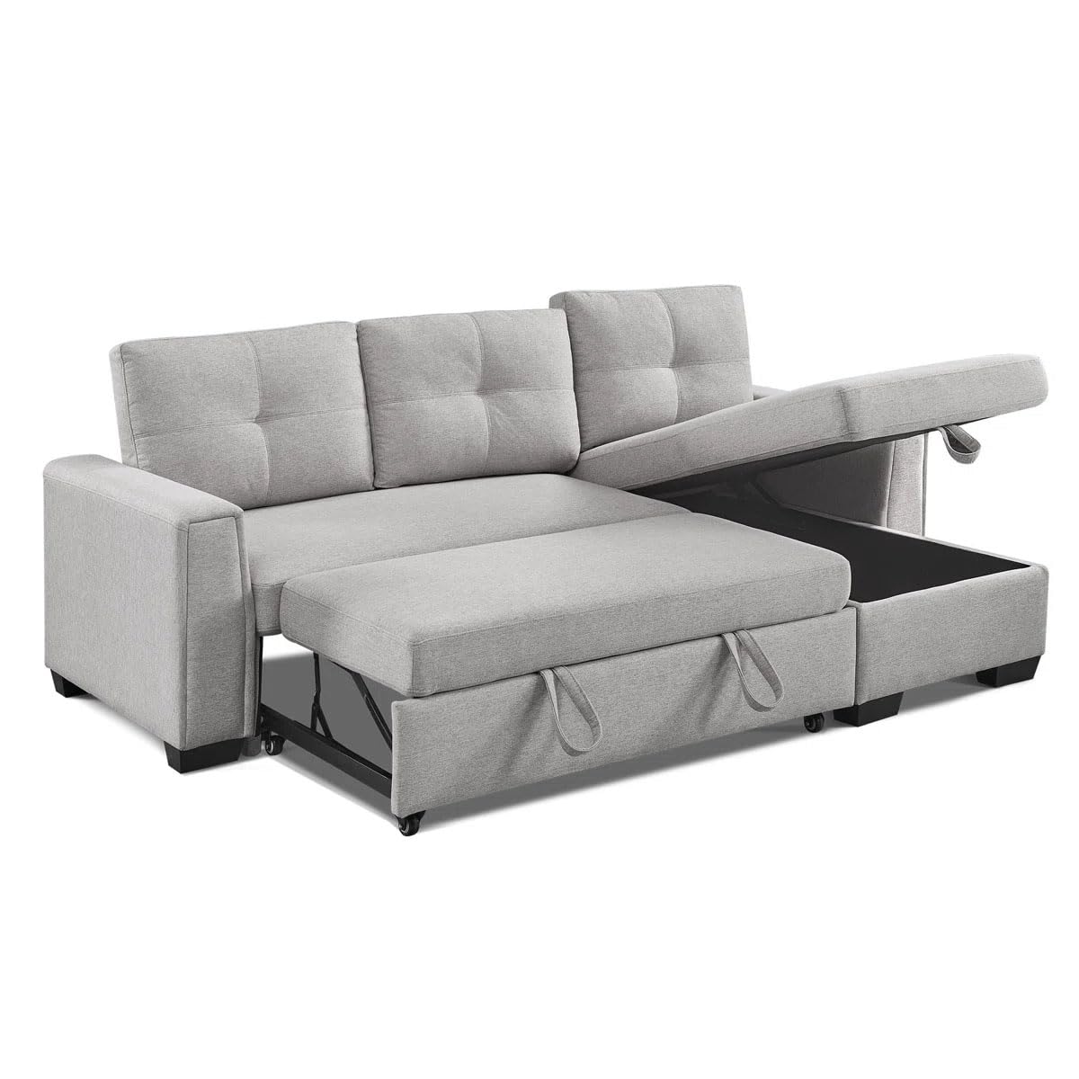 Eiram Floza 5-Seater RHS L Shape Sofa Cum Bed with Storage