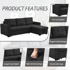 Eiram Berlin 5‑Seater L‑Shape Sofa Cum Bed with Hidden Storage & Magazine Pocket