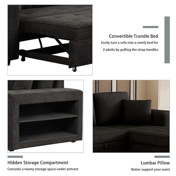 Eiram UrbanoFlex 5‑Seater Sofa Cum Bed with Storage