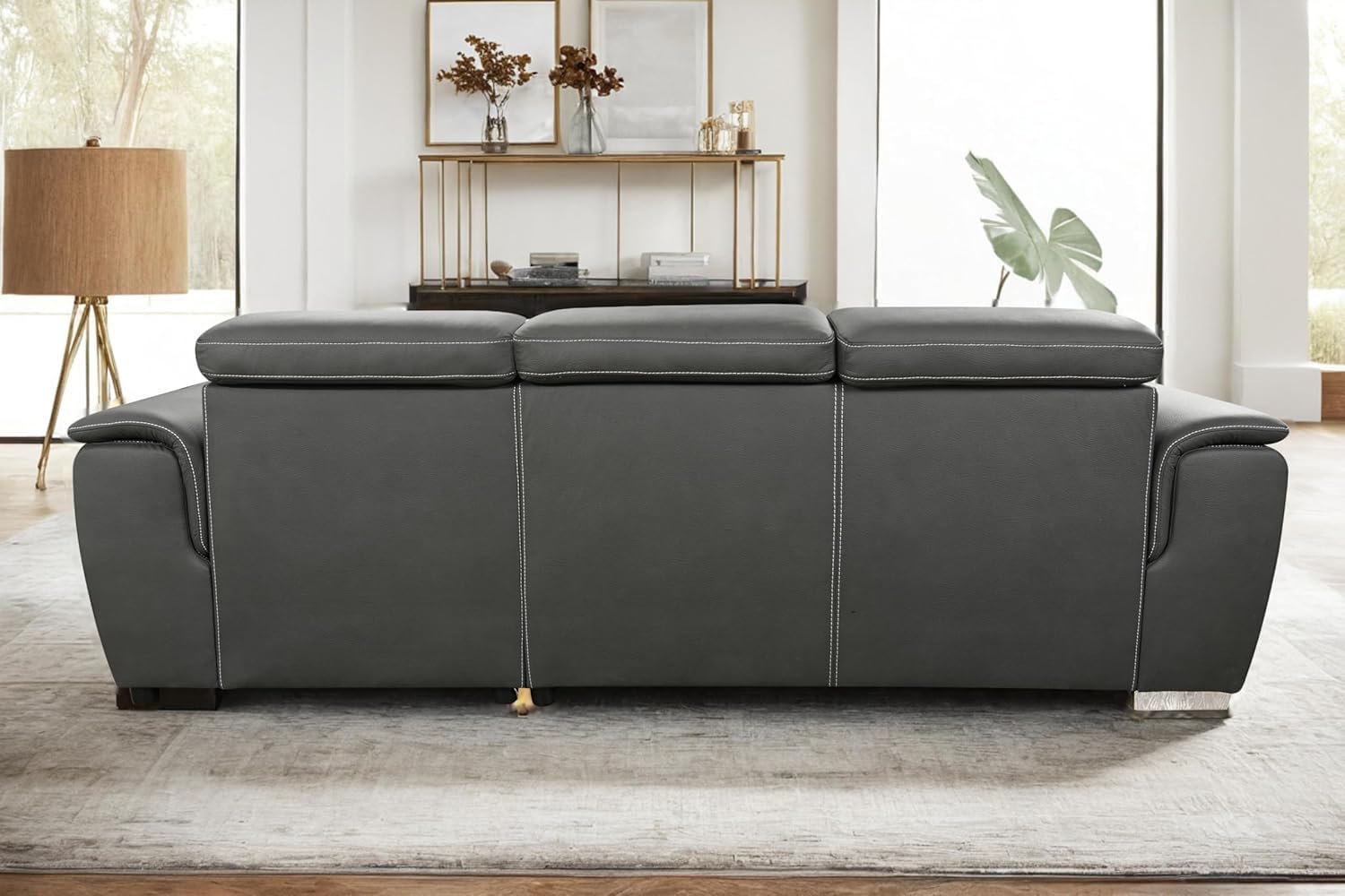 Eiram Oslo 5‑Seater L‑Shape Sofa Cum Bed with Hidden Storage & Magazine Pocket