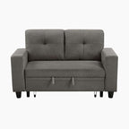 Eiram Damon 2‑Seater Sofa Cum Bed with Pull‑Out Bed & Side Shelf Storage