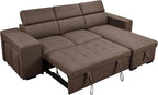 Eiram Flexora Luxe 5‑Seater L‑Shape Sofa Cum Bed with Pull‑Out Bed & Storage