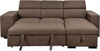 Eiram Flexora Luxe 5‑Seater L‑Shape Sofa Cum Bed with Pull‑Out Bed & Storage