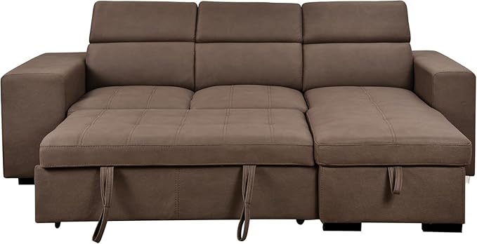 Eiram Flexora Luxe 5‑Seater L‑Shape Sofa Cum Bed with Pull‑Out Bed & Storage