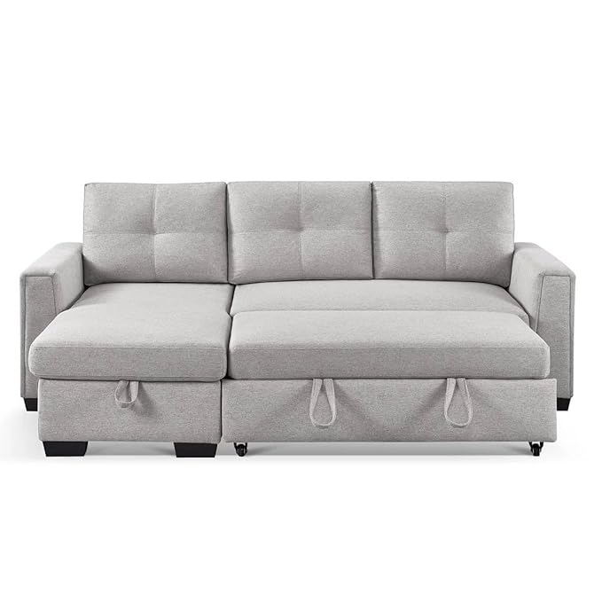 Eiram Floza 5-Seater RHS L Shape Sofa Cum Bed with Storage