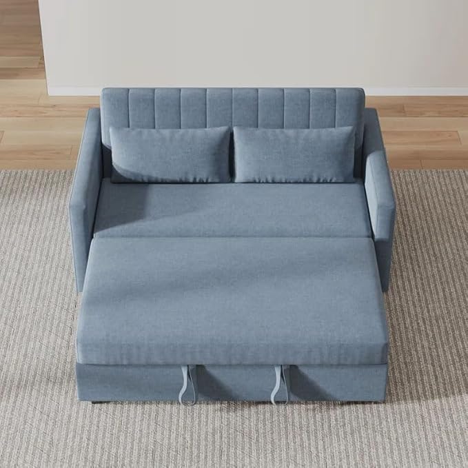 Eiram Yessa 2‑Seater Convertible Sofa Cum Bed with Adjustable Backrest & 2 Pillows