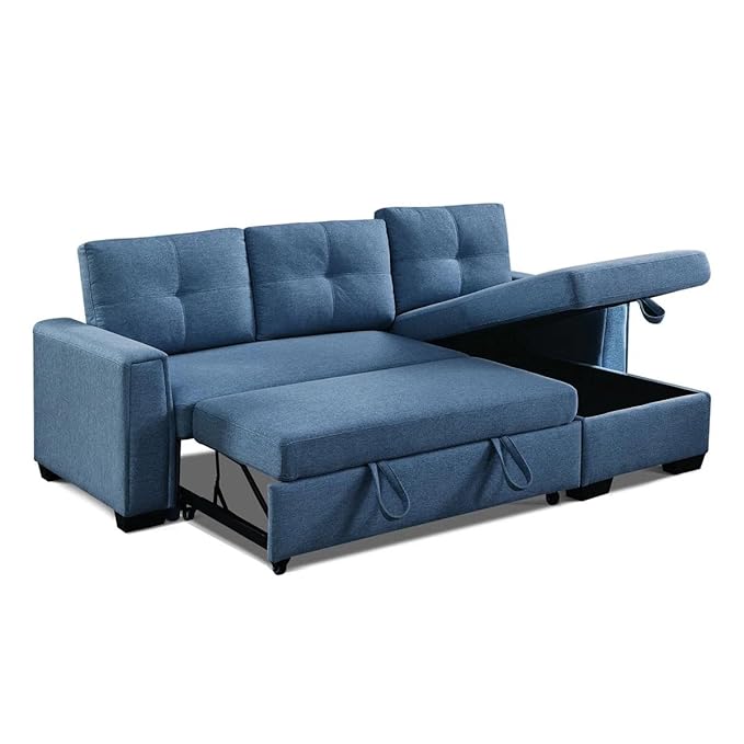 Eiram Floza 5-Seater RHS L Shape Sofa Cum Bed with Storage