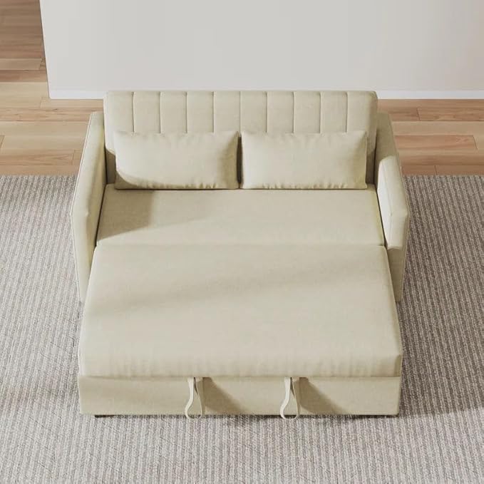 Eiram Yessa 2‑Seater Convertible Sofa Cum Bed with Adjustable Backrest & 2 Pillows