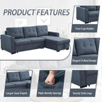Eiram Berlin 5‑Seater L‑Shape Sofa Cum Bed with Hidden Storage & Magazine Pocket
