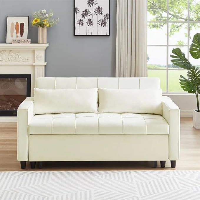 Eiram Foldora 2‑in‑1 Sofa Cum Bed Pull‑Out Sleeper Couch with Side Storage