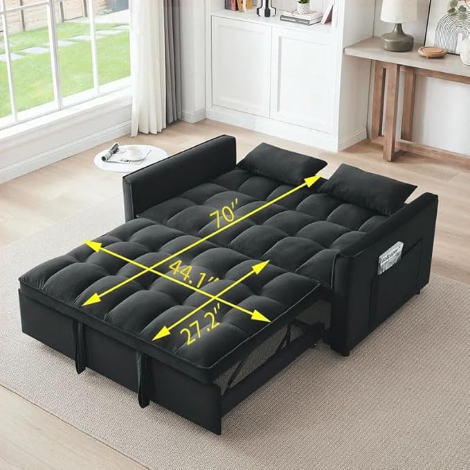 Eiram Dagger 2-Seater Sofa Bed with Adjustable Backrest