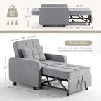 Eiram SoloRest 1-Seater Sofa Cum Bed with Pull-Out Bed Extension