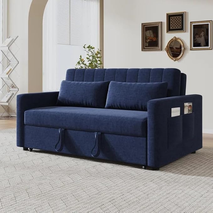 Eiram Yessa 2‑Seater Convertible Sofa Cum Bed with Adjustable Backrest & 2 Pillows