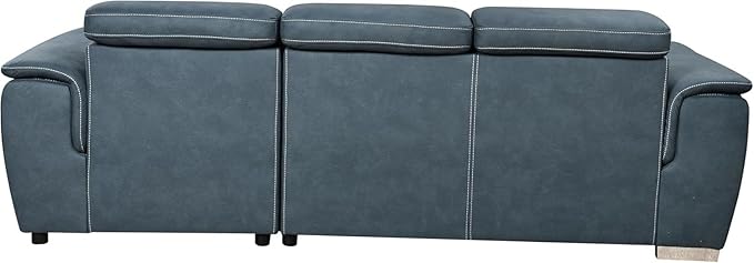Eiram Oslo 5‑Seater L‑Shape Sofa Cum Bed with Hidden Storage & Magazine Pocket
