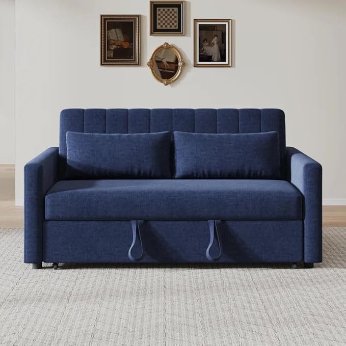 Eiram Yessa 2‑Seater Convertible Sofa Cum Bed with Adjustable Backrest & 2 Pillows