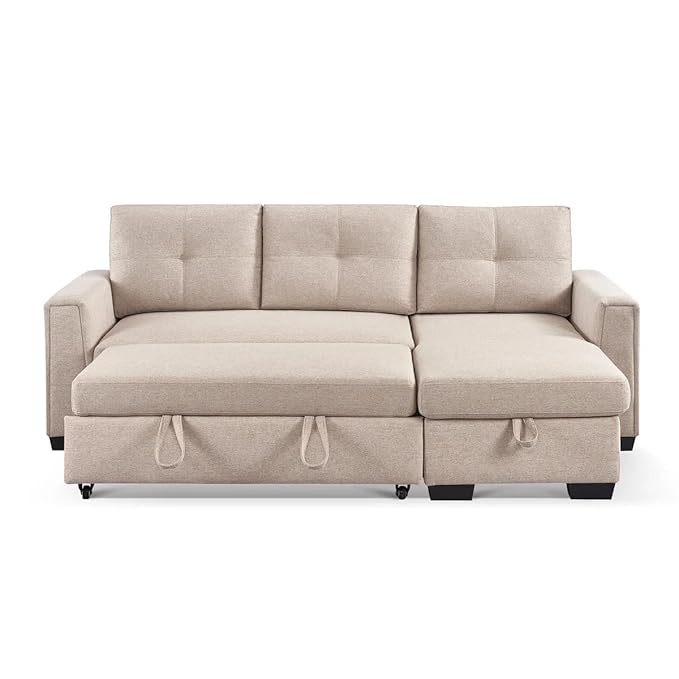 Eiram Floza 5-Seater RHS L Shape Sofa Cum Bed with Storage
