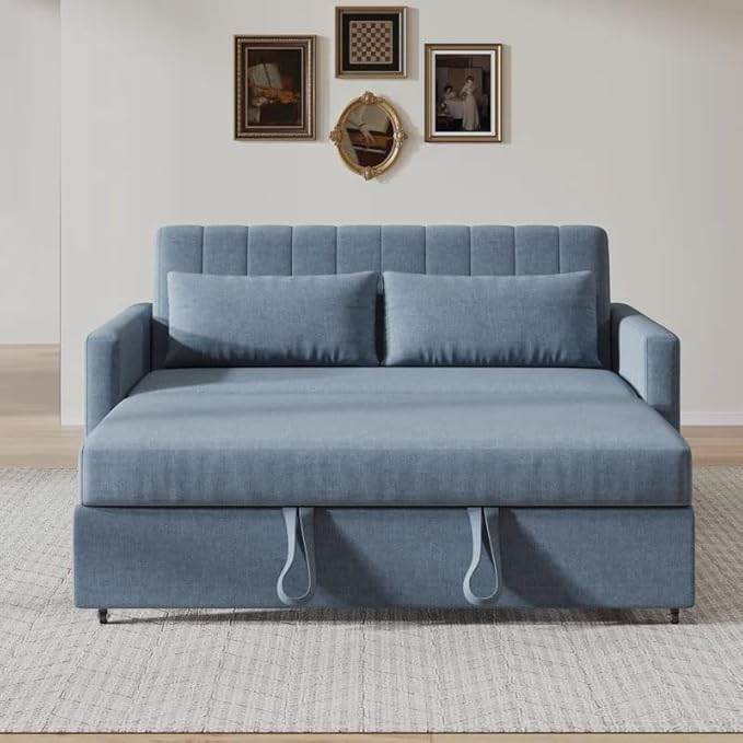 Eiram Yessa 2‑Seater Convertible Sofa Cum Bed with Adjustable Backrest & 2 Pillows