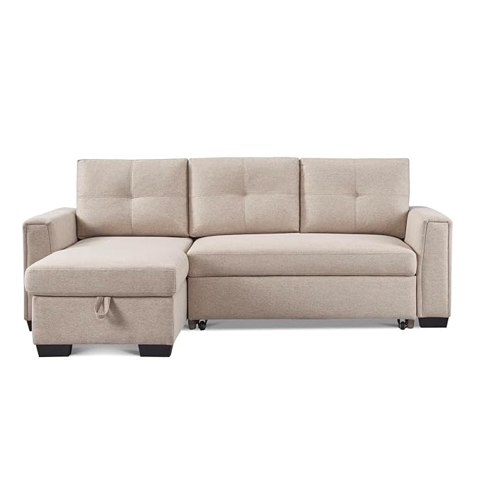 Eiram Floza 5-Seater RHS L Shape Sofa Cum Bed with Storage