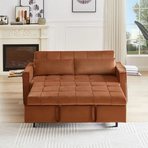 Eiraluxify Foldora 2‑in‑1 Sofa Cum Bed Pull‑Out Sleeper Couch with Side Storage