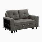 Eiram Damon 2‑Seater Sofa Cum Bed with Pull‑Out Bed & Side Shelf Storage