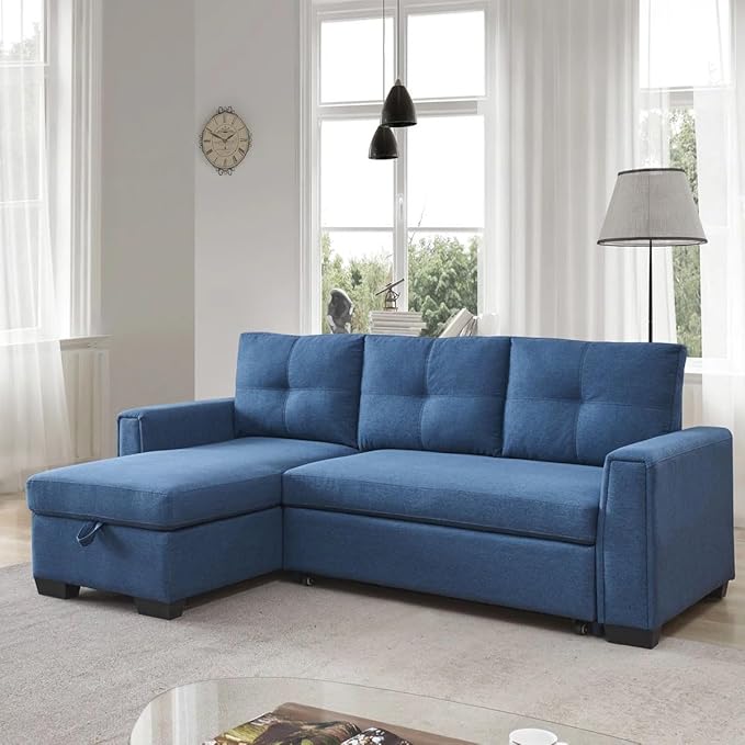 Eiraluxify Floza 5-Seater RHS L Shape Sofa Cum Bed with Storage