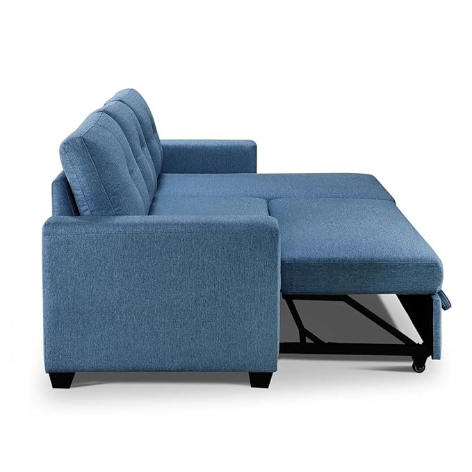 Eiraluxify Floza 5-Seater RHS L Shape Sofa Cum Bed with Storage